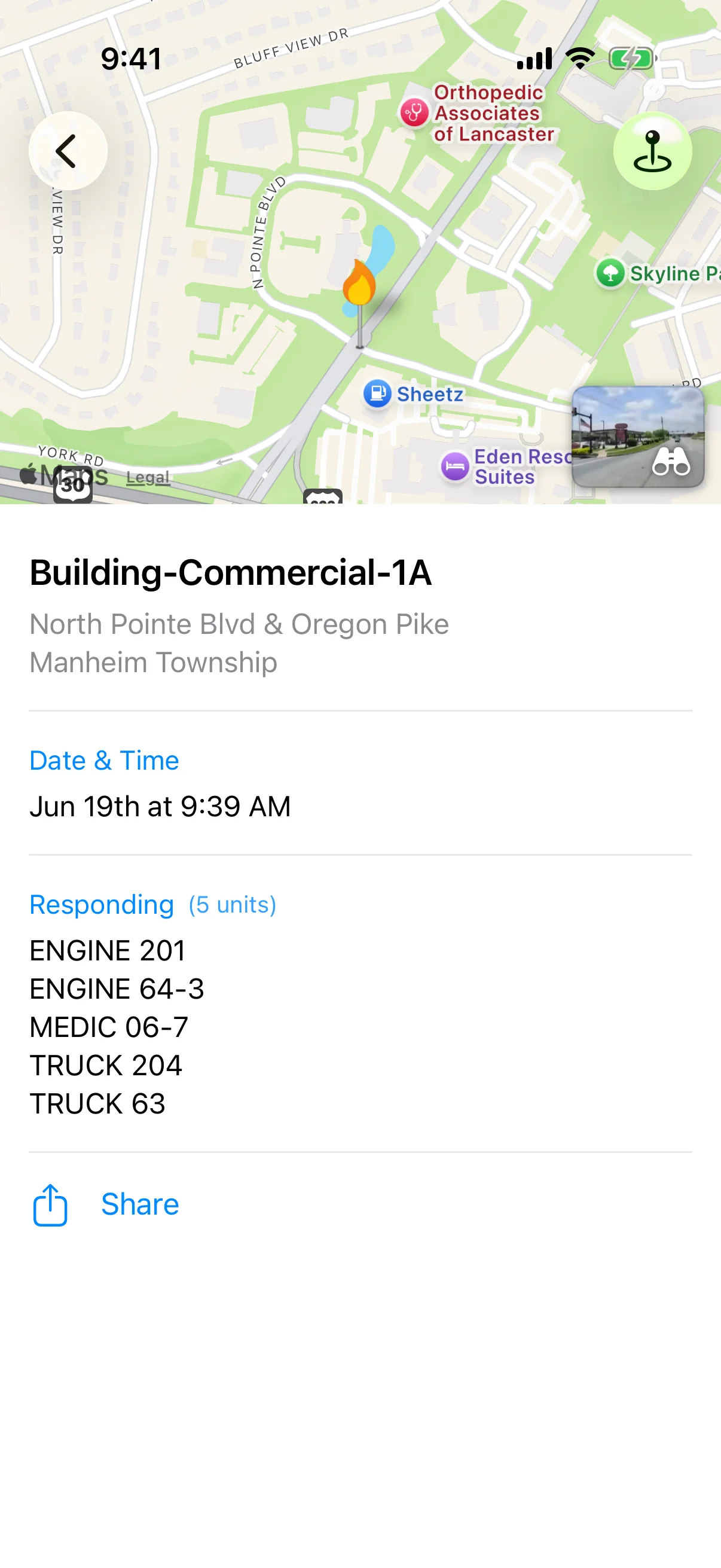 Incident details on iOS