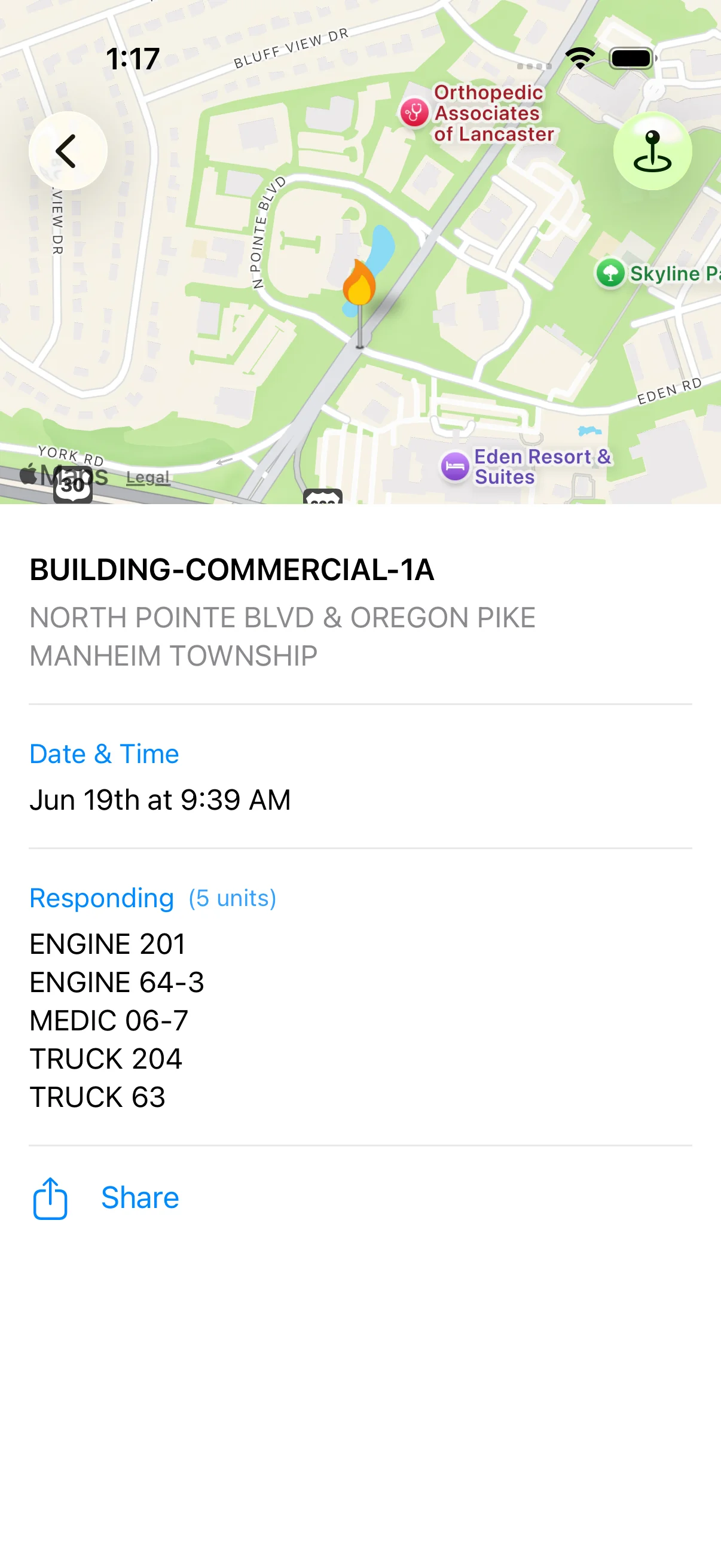 Incident details on iOS